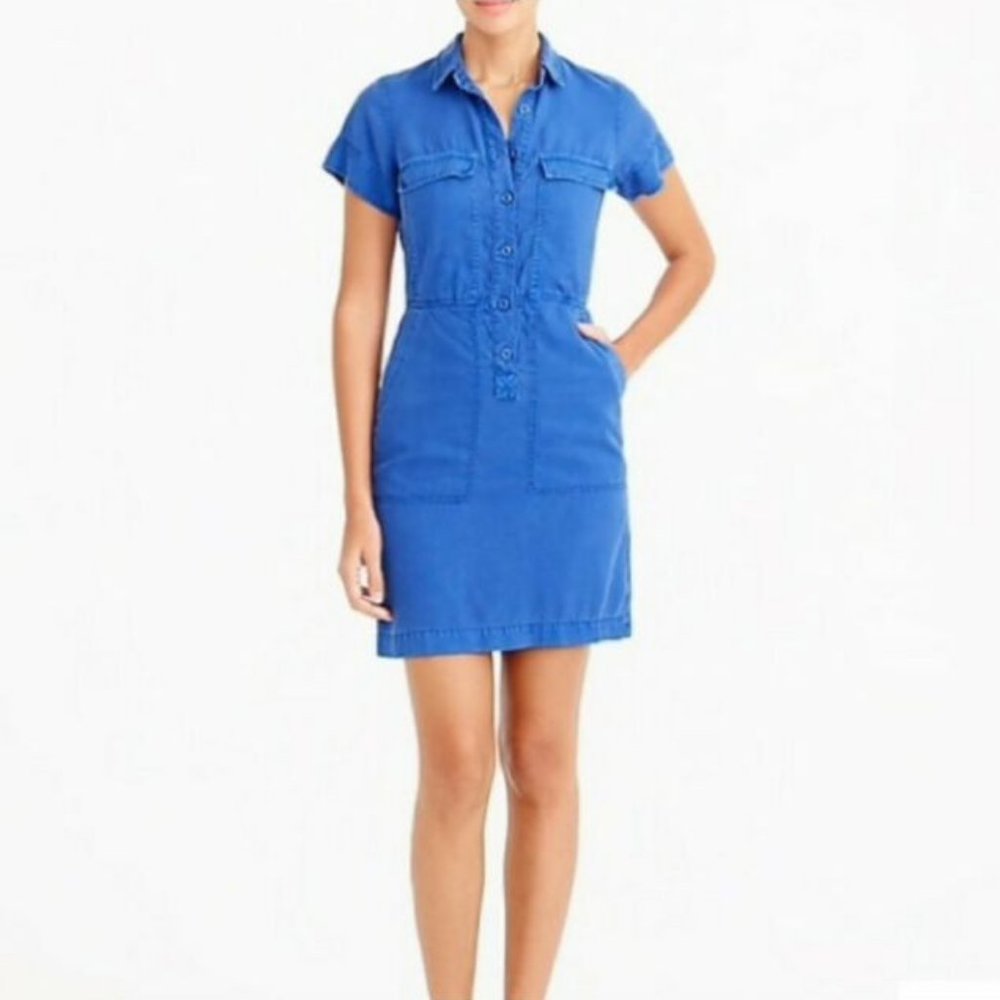 J Crew Blue Shirt dress NWT